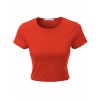 RK RUBY KARAT Womens Short Sleeve Cotton Crop Top With Stretch - Shirts - $22.49 