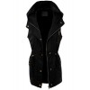RK RUBY KARAT Womens Zip Up Anorak Military Cargo Vest with Hoodie - Outerwear - $43.49 
