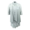 R&M Richards Women's Petite Lace Dress and Draped Jacket (12P, Silver) - Vestidos - $64.99  ~ 55.82€