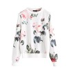 ROMWE Women's Casual Floral Print Long Sleeve Pullover Tops Lightweight Sweatshirt - Camisa - curtas - $17.99  ~ 15.45€
