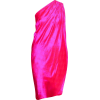ROOPA hot pink silk Apas Sari Mini Dress - sukienki - 