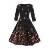 ROSE IN THE BOX Vintage 1950's Floral Spring Garden Swing Prom Cocktail Dress - Dresses - $21.99 
