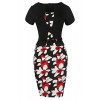 ROSE IN THE BOX Women's Long Sleeve Colorblock Slim Business Pencil Dress - Obleke - $22.99  ~ 19.75€