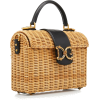 Raffia Logo Basket Top Handle Bag by Dol - ハンドバッグ - 
