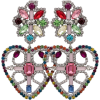 Rainbow Camellias Heart Earrings - Earrings - 