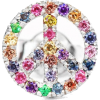 Rainbow Gemstone Peace Sign Unique Stud  - Earrings - 