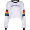 Rainbow Stripe Print Long Sleeve Thin Sw - Long sleeves t-shirts - $25.99 