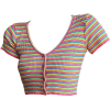 Rainbow Striped Crop Top - Camisola - curta - 