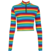 Rainbow Zip Long Sleeve T-Shirt - Long sleeves shirts - $19.99 