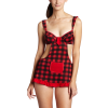 Rampage Women's School Girl Babydoll with Thong Red Plaid - Underwear - $13.18 