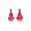 Ranjana Khan Pink Feather Earrings - Earrings - 