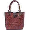 Rattan Straw Bag Maroon - Hand bag - 