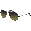Ray-Ban Aviator Large Metal Sunglasses Rb3025 002/76 Black Crystal Polar Blu Grad Green - Sunglasses - $150.00 