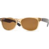 Ray-Ban New Wayfarer RB2132 5518 945L Honey/Crystal Brown Sunglasses - Sunglasses - $99.00 