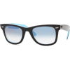 Ray Ban Sunglasses Original Wayfarer RB2140 1001/3F Black on Azure/Crystal Blue Gradient 54mm - Sunglasses - $101.00 