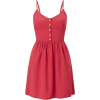 Red Button Mini Dress - Pasovi - 