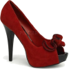 Red Faux Suede Sexy Peep Toe Platform Pump - 7 - Sandals - $47.60 