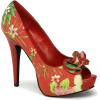 Red Floral Sexy Peep Toe Platform Pump - 11 - Sandálias - $58.00  ~ 49.82€