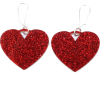 Red Glitter Heart Earrings - Naušnice - $14.23  ~ 12.22€