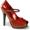 Red Pearlized Glitter Patent Mary Jane Peep Toe - 6 - Sandale - $49.30  ~ 42.34€