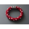 Red bead crochet bracelet - Bransoletka - $21.45  ~ 18.42€