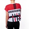 Red Black Geometric Graphic Tee - ファッションショー - $46.00  ~ ¥5,177