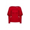 Red Blouson Sleeve Top - Altro - 