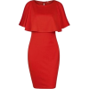 Red Cape Shoulder Dress. - Dresses - 