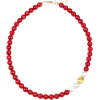Red Coral Pearl Necklace - Collane - 