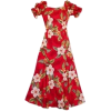 Red Flared Tropical Dress - Other - 