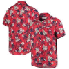 Red Floral Mens Button Up - Hemden - kurz - 