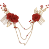 Red Floral With Golden Chain - Other jewelry - 