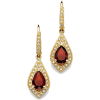 Red Garnet 14K Gold Over Silver Drop Ear - Aretes - $99.99  ~ 85.88€