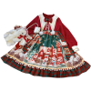 Red Green Christmas Lolita Winter Dress - Dresses - 