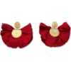 Red Hand Fan Earrings - Aretes - 