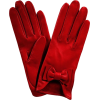 Red Leather Bow Gloves - Gloves - 