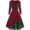 Red Metro Dress with Green Plaid. - その他 - 