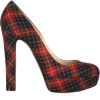 Red Plaid Pumps - Anderes - 