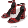 Red Python Square Toed Shoes - Klasične cipele - 