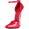 Red Shoes with Clear Heels - サンダル - 