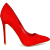 Red Stiletto Heel Pumps - Klasične cipele - 