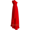Red Strapless Dress-Side View - Haljine - 