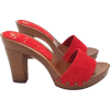 Red Suede Clogs - Sandale - 