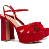 Red Suede Platform Sandals - Сандали - 