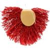 Red Wool Fan Earrings - Kolczyki - 