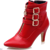 Red Zip Ankle Boots - Botas - 