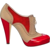 Red and Tan Vintage Heels - Klasyczne buty - 