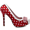 Red and White Polka Dot Heels - その他 - 