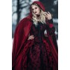 Red  and black winter vintage dress - Kleider - 