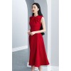 Red elegant Style Dress - sukienki - 